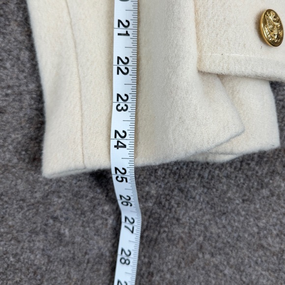 Vintage Marilyn Wallace Ivory 100% Wool Long Double Breasted Overcoat Women’s 12 - Picture 11 of 15